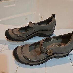 Merrell Plaza Emme Shoes Womens 8 Brown Leather Comfort Mary Jane Wedge